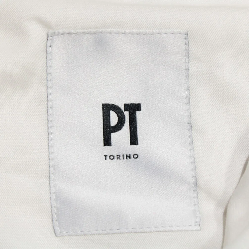 PT Torino NWT Chinos / Casual Pants Size 52 (US 36) Slim Fit Ivory Cotton Blend